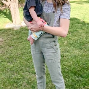 Olive Green American Eagle Overalls